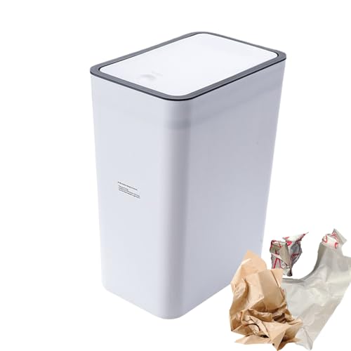 Panier à déchets fin moderne de salle de bain compact et couvert