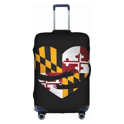 Travel Luggage Cover Maryland Marylander Flag Heart Fashion Washable Baggage Suitcase Protector Fit For Luggage Medium