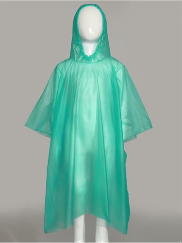 Linjinx Kids Boys Girls Hood Rain Poncho Children Waterproof Reusable Raincoat Raincover for Hiking Cycling Camping4