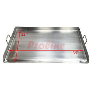 Heavy Duty 35'' Wide Stainless Steel Flat Top Triple Griddle Grill Plancha Cook Fry Pan Large #TOP4