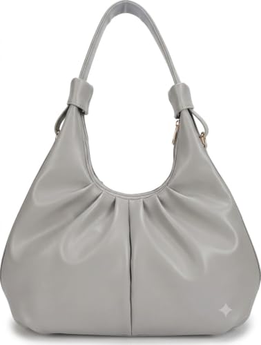 Image of ProArch Stylish Ruched Hobo Shoulder Bag for Women | Vegan Leather Pleated Sling Handbag with Zip Closure & Comfortable Strap | Spacious Casual & Office Tote Bag for Ladies