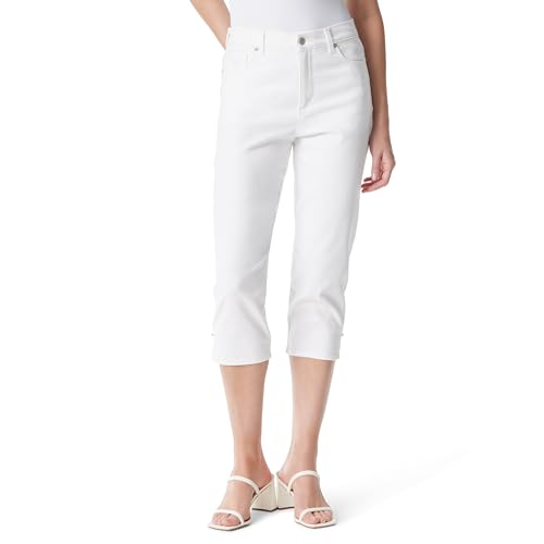 Jeans droit taille haute Gloria Vanderbilt Amanda Capri blanc vintage 46 pantacourt femme
