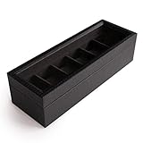 [page_title]-Case Elegance Collection Edle Uhrenbox aus Holz für 6 Uhren mit Vitrine