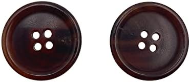 Set of 10 Premium Genuine Brown Horn Buttons - 25mm (1 Inch) for Coats
