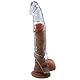 BDSMYOU Penishülle Penis Sleeve - Penis Verlängerung 65 mm,Penis Extender für Penis Vergrößern,Penismanschetten Dildo mit Hodenring Penisring für Zeit Verlängern,Sex Spielzeug für Männer Paare (200mm)
