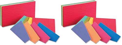Oxford Extreme Index Cards, 3 x 5 Inches, Assorted Colors, 100 per pack (04736) (Pack of 2)