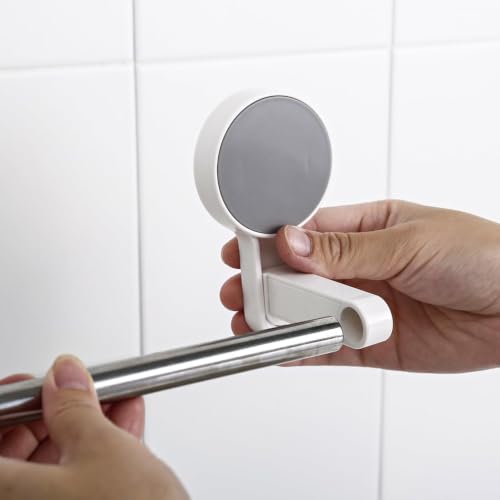 Image of Oblivion Towel Holder in Bathroom - Self-Adhesive Towel Rod for Bathroom & Kitchen - No-Drill Wall Mounted Holder with Strong Adhesive, Space-Saving Organizer for Towels, Clothes & Accessories (3)