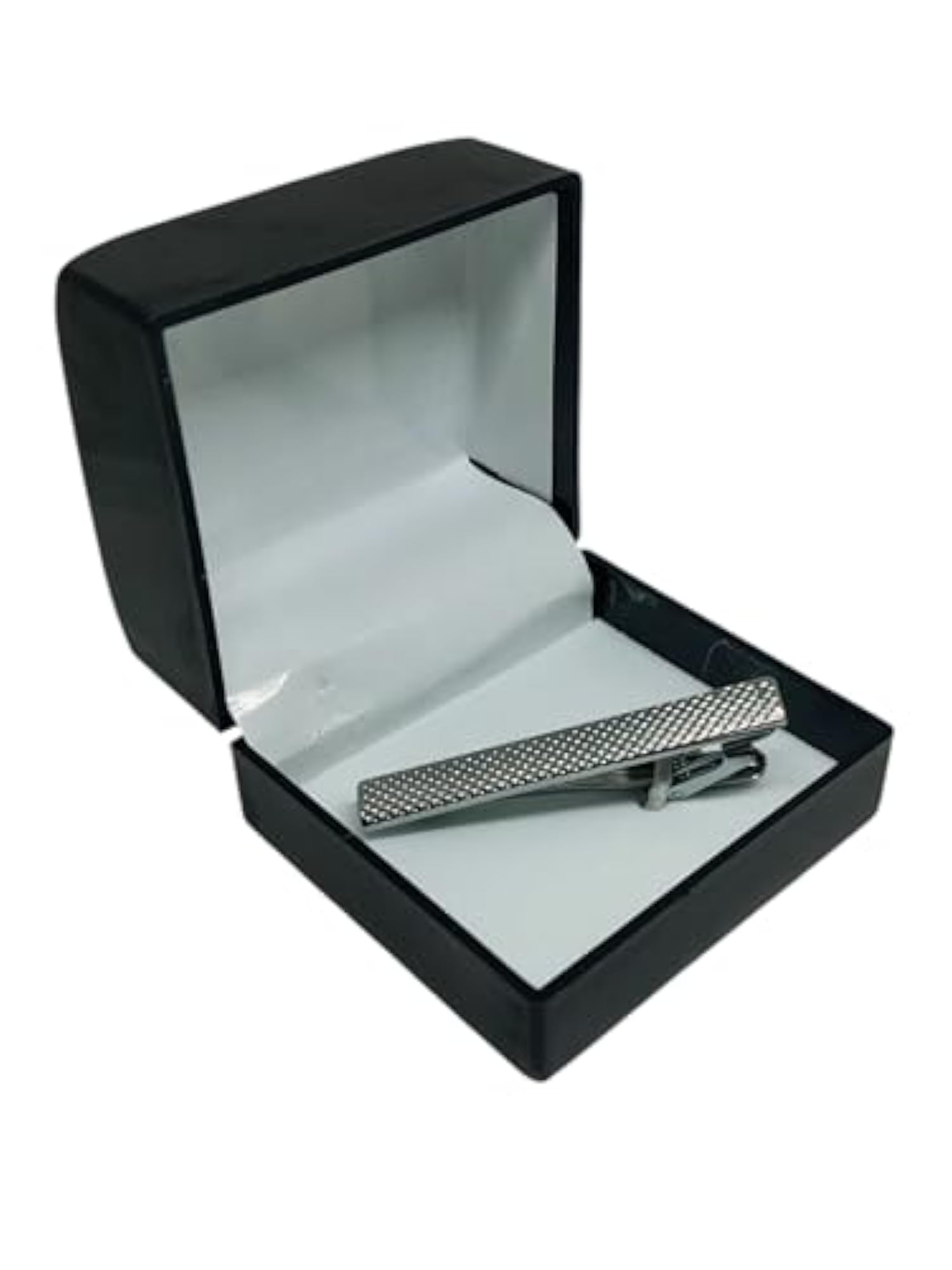 Textured Silver Tie Pin for Men, Classic Stainless Steel