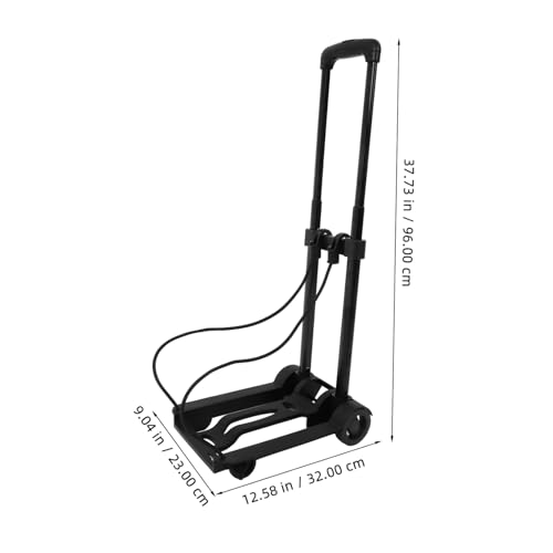 Carretilla plegable portátil negro 2 ruedas miniatura 2