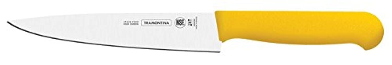 Tramontina Professional 6 Inches Meat Knife with Stainless Steel Blade and Yellow Polypropylene Handle with Antimicrobial Protection