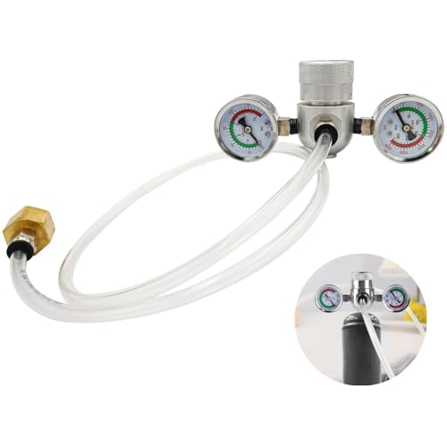 Gas Regulator Valve for Whipped Cream Dispensers, Safety Relief Valve, Fits 0.95 L Nitrous Oxide Tanks, Includes Thread Adapter and Hose, Precise Control Over Gas Release