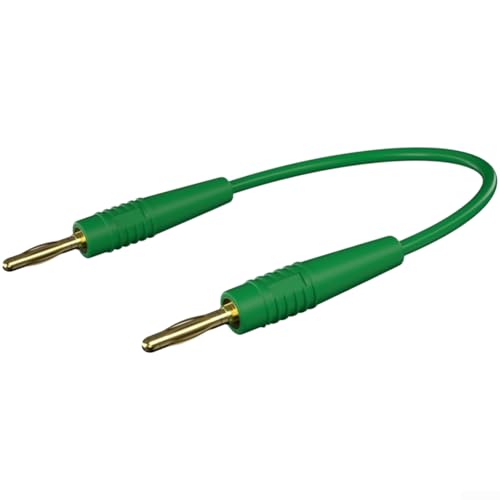 Câble de test banane mâle vers banane mâle de 2 mm avec conducteurs en cuivre plaqué or et terminaison soudée pour plus de stabilité (70002 x vert)