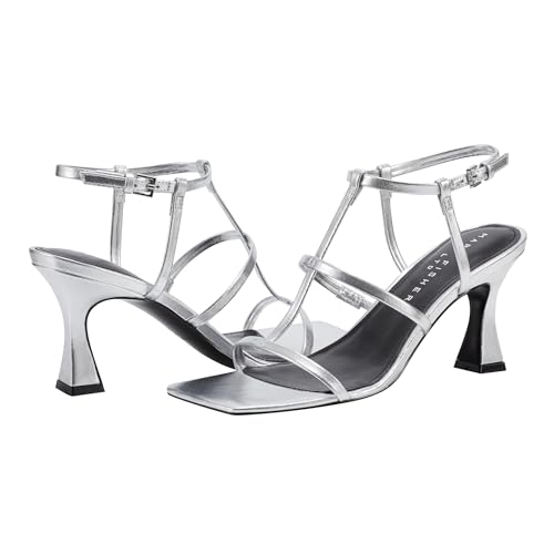Sandales à talons Dennie en cuir argenté pointure 37