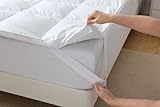 5cm Goose Feather and Down Mattress Topper with Elasticated Straps - Deep Extra Thick Bed Topper 100% Cotton Anti Dust Mite Fabric Hypoallergenic Cover (Small Double) - Image 4