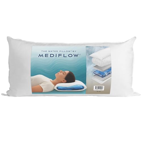 Mediflow Daunen-Alternativ-Wasserkissen – verstellbar zur Linderung von Nackenschmerzen, Seiten-, Rücken- und Bauchschläfern, der ursprüngliche...