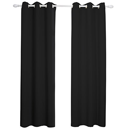 Aquazolax térmico Aislado sólido Cortinas Opacas, Tela, Negro, 42
