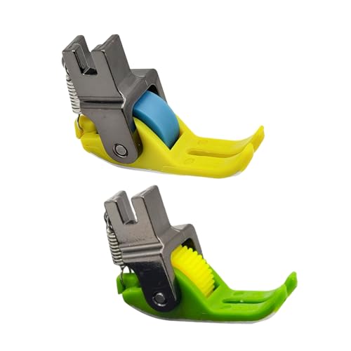 AMISENK 2Pcs Roller Presser Foot For Sewing Machines Smoothly Stitching Replaceable Rollers Pressers Feet Workshop Essential