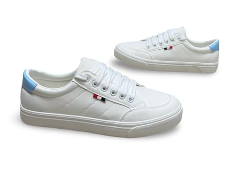 Image of Classic Canvas Sneakers, Casual Lace-Up Shoes with Green Sole, Unisex Fashion Trainers Shoes