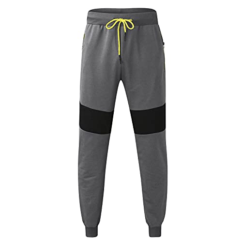Calça casual de ioga atlética com cintura média com bolsos slim masculina calça de moletom joggers m