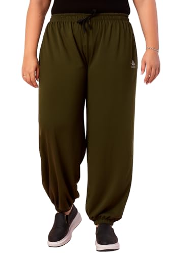 Image of ALZA Women's Cotton Oversized Joggers with Utility Pockets - Loose Fit High Waisted Track Pants for Gym, Yoga & Travel - Lightweight All-Season Lounge Sweatpants