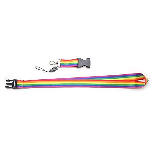 Pride Lanyard For Keys Keychain Id Badge Holder Rainbow Lanyard Bulk 3 Pack With Detachable Buckle, Mini Loop #TOP4