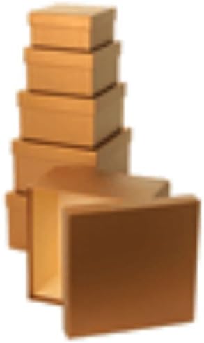 SIMON ELVIN NEST OF 6 MEDIUM GIFT BOXES - GOLD - BXL 350 L