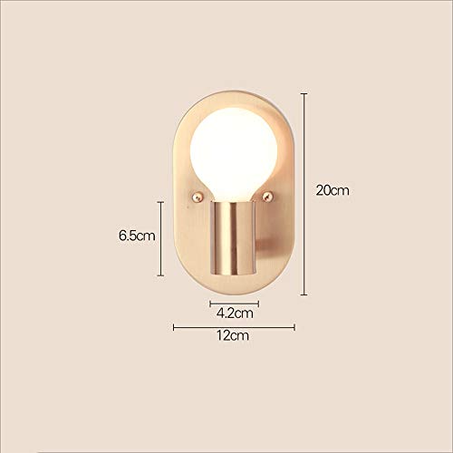 Aplique interior nórdico retro E27 lámpara de pared dorada moderna 8
