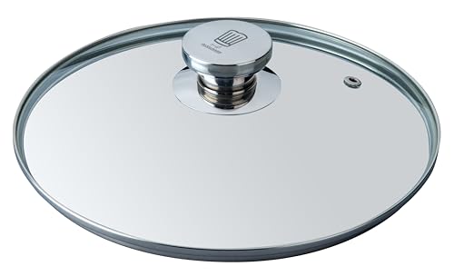 FACKELMANN Chefkoch Premium Pfannenglasdeckel ø24cm - Edelstahl Knauf, Spülmaschinenfest, Ideal für Pfannen, 60x248x330mm - Robust & Elegant - Silber