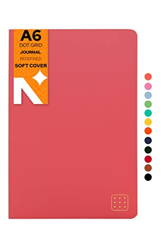 Image of NEORAH -A6 Dotgrid Notebook SOFT COVER Organiser REFILL|Dotted notebook Journal | 110 GSM |160 pages (Size 14.8 cm x 10.5 cm) Planner Journaling Writing Note Taking Diary,Travellers journal - PINK
