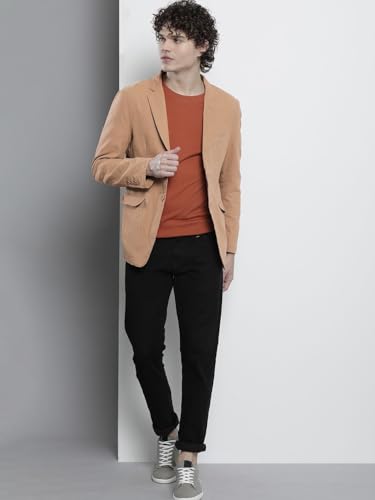 Image of The Indian Garage Co Men Slim Fit Solid Single Breasted Blazers