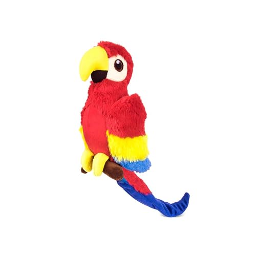 PLAY-Cute-Plush-Dog-Toys-Fetching-Flock-Bird-Themed-Durable-Plush-Squeaker-Chew-Toy-Great-for-Puppies-Small-Medium-Large-Dogs-Machine-Washable-Recycled-Materials-Paula-the-Parrot P.L.A.Y. Cute Plush Dog Toys - Fetching Flock, Bird Themed Durable Plush Squeaker Chew Toy, Great for Puppies & Small, Medium, Large Dogs - Machine Washable, Recycled Materials (Paula the Parrot) - Image 1