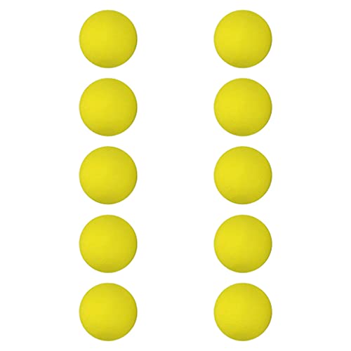 Milageto 10pcs EVA Foam Sponge Indoor Practice Golf Balls, Yellow, 42mm