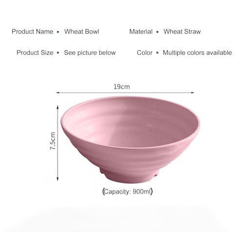 Image of Wheat Straw Salad Bowls Set (900ml) - Large Microwave Safe, Unbreakable & Stackable Bowls for Salad, Pasta, Soup, Ramen - BPA-Free, Eco-Friendly, Lightweight Serving Bowls for Kitchen (4, Multi)