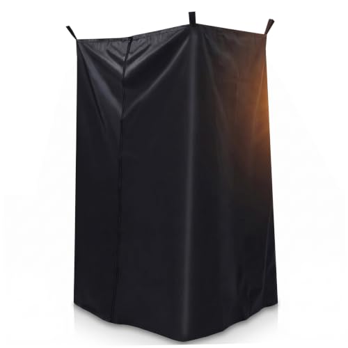 Carpa de ducha portátil, carpa de cambio de 30x27x72 pulgadas, cubículo de ducha con privacidad colgante para exteriores para camping, playa y viajes en yate - Negro