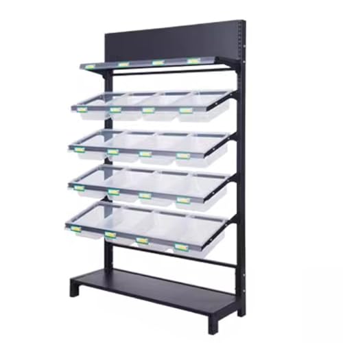 Estante de venta de refrigerios grande con módulos extraíbles transparentes