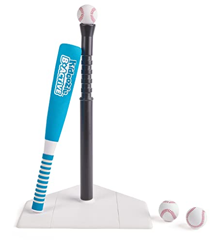 Kidoozie EZ-Adjust T-Ball Set - Height-Adjustable T-Ball Set for Kids - Soft Foam Bat and 3 Tee Balls Included, Medium