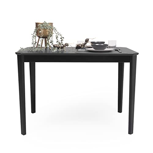 Homely - Mesa de Comedor o Cocina Golf, Estructura y Patas de Madera y sobre de MDF, Color Negro, de 110x75x76 cm