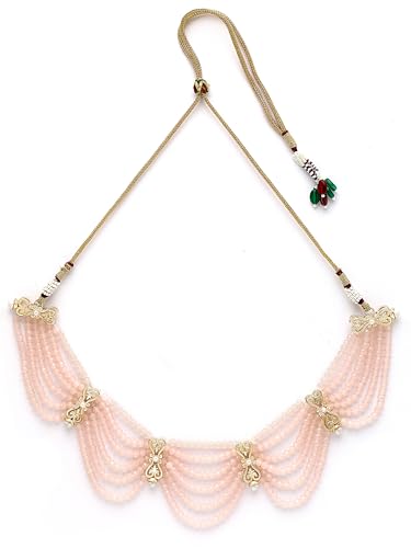 Image of Karatcart Black Crystal Beaded Choker Necklace Setfor Women