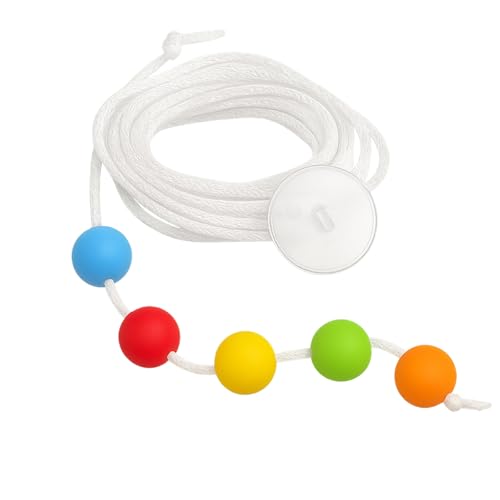 TIESIF 10 Foot with 5 Silicone Beads Vision Convergence Training - Convergence Insufficiency Tool - Train Vision Athletic Performance and More! White