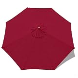 MASTERCANOPY Patio Umbrella 7.5 ft Replacement Canopy for 8 Ribs-Burgundy