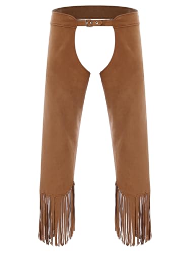 Men's Western Cowboy Chaps Open Crotch Fringe Assless Western Motorcycle Chaps Pants