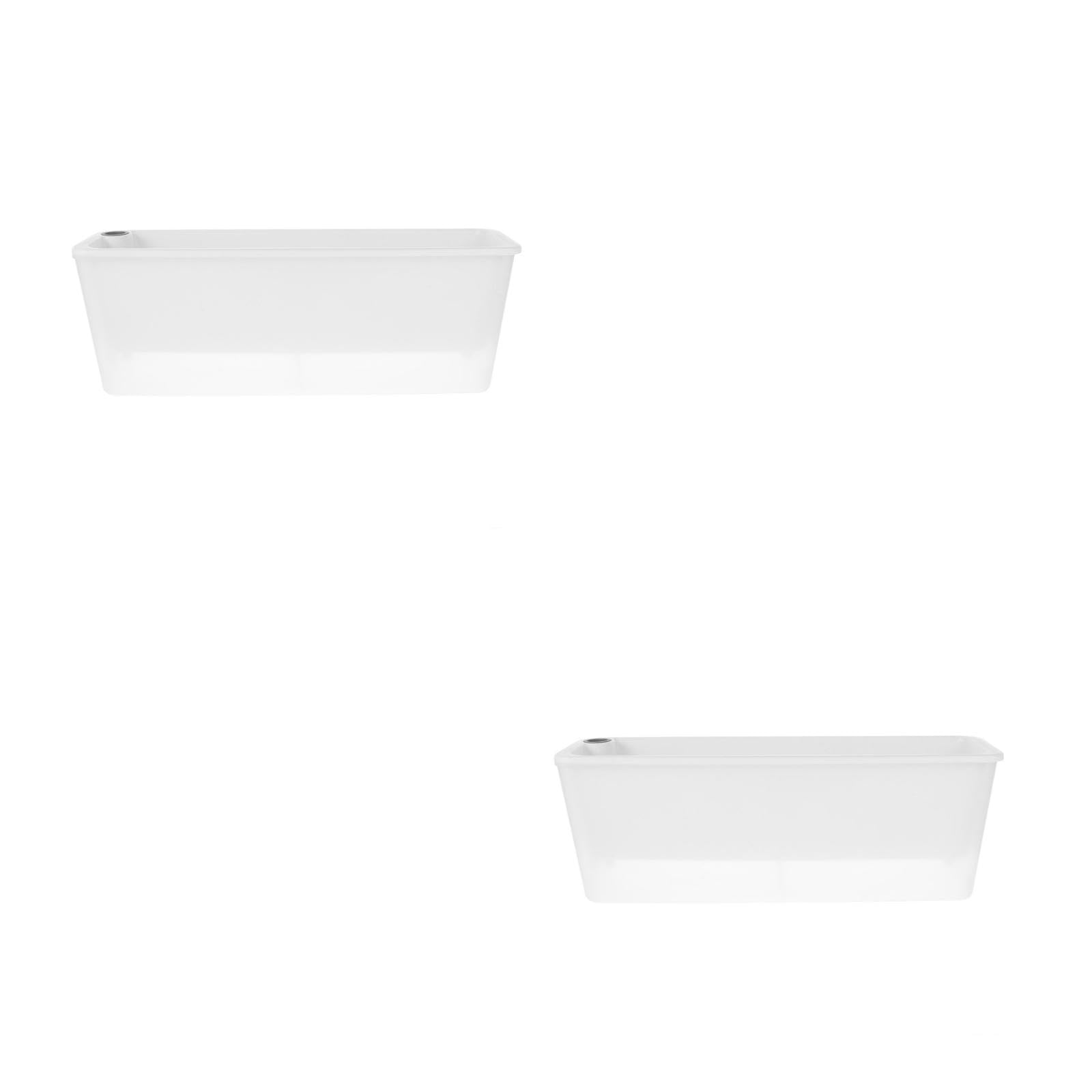 UKCOCO 2pcs Box Self Watering Rectangular Planter Box Long Plastic Flower Pot Visible Water Window Balcony Patio Outdoor Indoor Plants