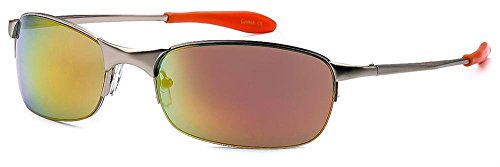 X LOOP Mens Comfortable Sleek Sports Metal Frame Sunglasses - Choose Color! (Silver - Orange)