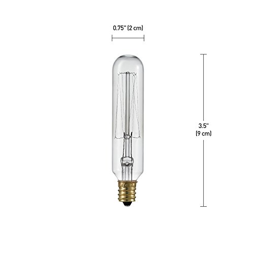 Globe Electric 80151 40W Vintage Edison Mini Tube Clear Glass Dimmable Incandescent Light Bulb 4-Pack, E12 Base, 210 Lumens, Edison Bulbs, Vintage Light Bulbs, E12 Light Bulb, Home Improvement #TOP1