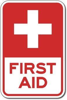 First Aid Station, Red Cross Symbol Sign 12"x 8" Metal Aluminum Signs For Outdoor & Indoor