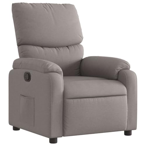 vidaXL Fauteuil Inclinable, Chaise de Relaxation avec Repose-Pieds, Siège avec Dossier et Accoudoirs Salle de Séjour, Moderne, Taupe Tissu