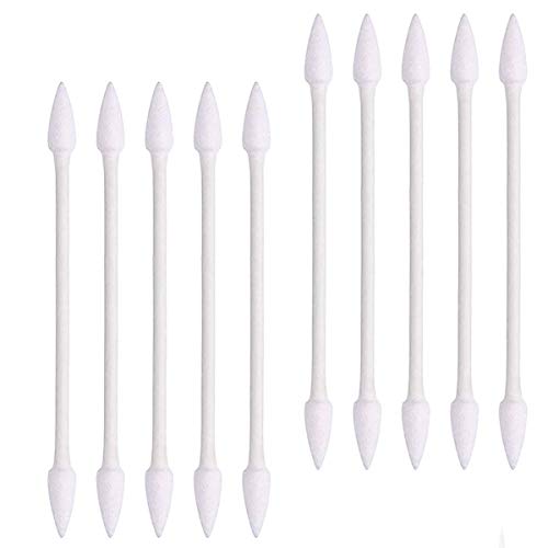 Faxco 1000 Pieces Pointed Shape Cotton Swabs,Double Precision Tips Ear Swab with White Paper Stick,Earhole Cleaning Stick,5 Packs(200 Pieces Per Pack)