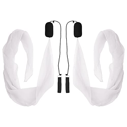 Diabolo Freizeitsport -Paire de Poi Lumineux UV - Blanc - 60 cm - Ailes d'ange - Spiral Pois - Soft-Pois - Sac de Transport inclu - Idéal pour débutants et Professionnels Cover