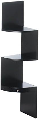 Smart Living Company 3-Tier Black Corner Shelf with Drawer image 3