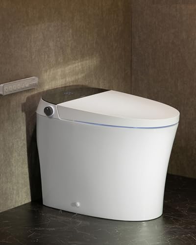 CANEST Smart Toilet, Smart Toilet with Bidet Built in, ADA Comfort Height, Intelligent Temp Control, Foot Sensor Operation, Warm Water, Heated Seat, Air Dryer, Digital Display (TC-100GE)